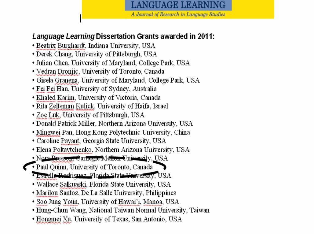 Dissertation on language learning